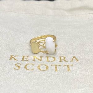 New Kendra Scott Gold Pryde Ring in White MOP Sz M/L